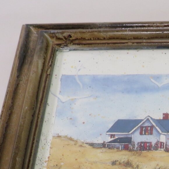 D. Morgan picture in distressed wood frame and glass 11" Coastal - Picture 10 of 11